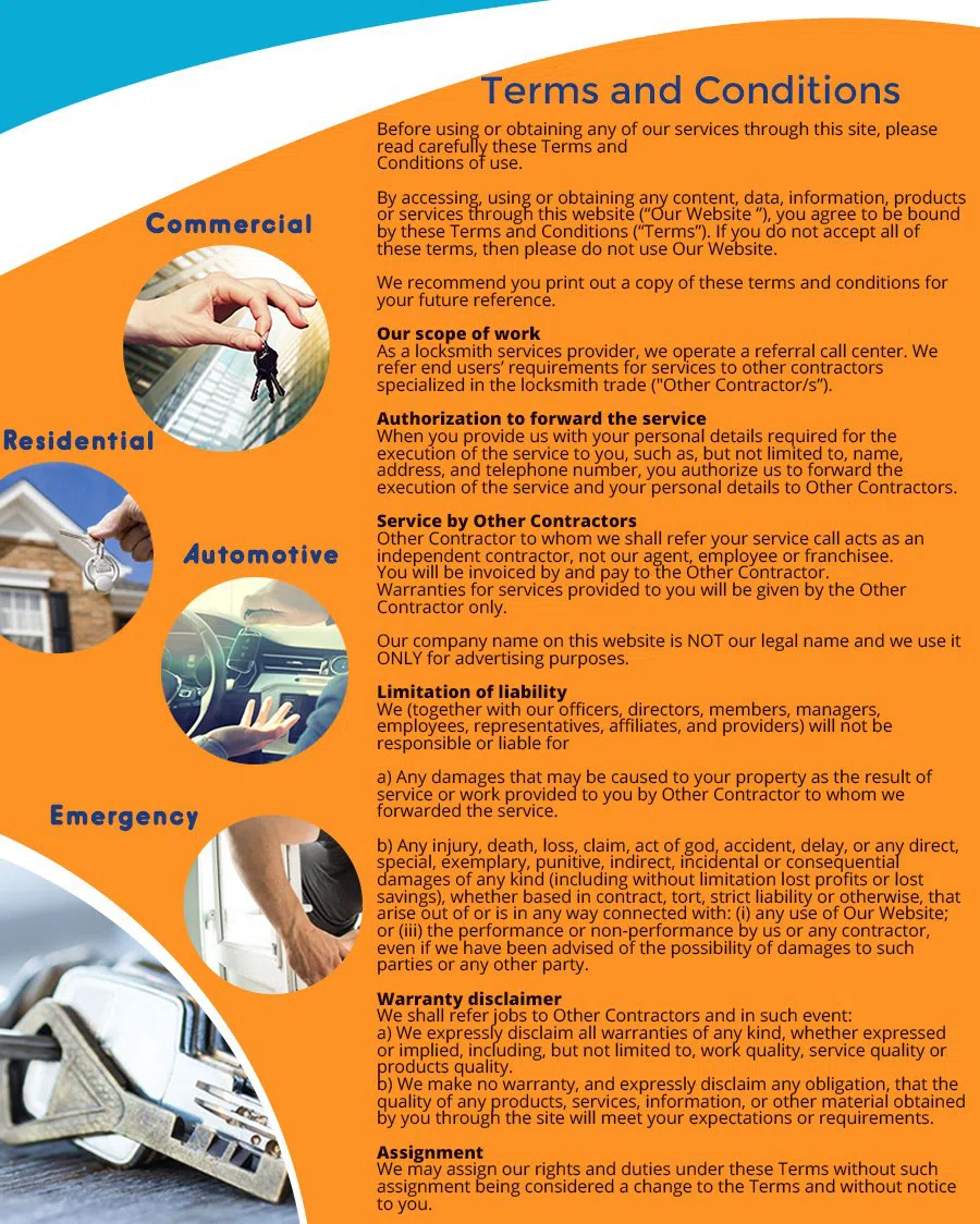 Issaquah Locksmith Store Issaquah, WA 425-249-9657 - TermsAndConditions